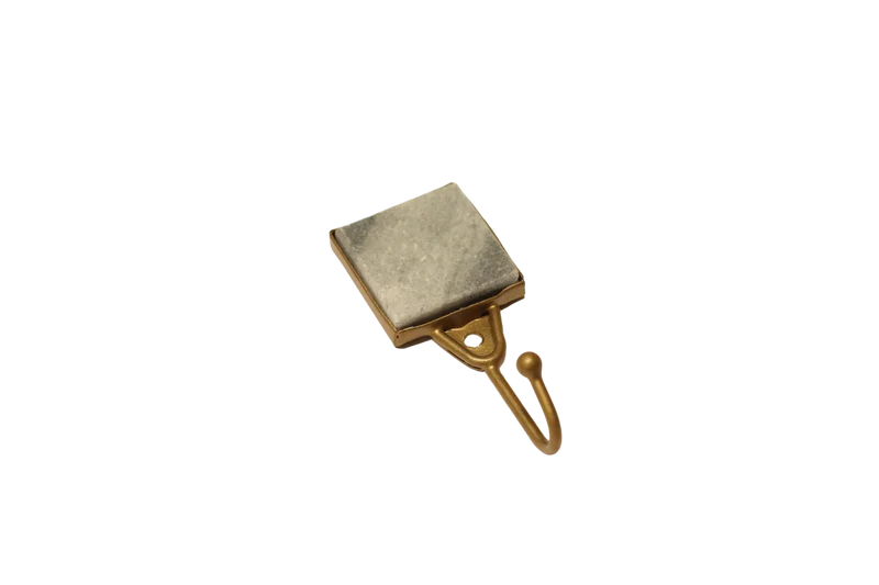 Krok 80x40mm med Sten i Grå och Mässingskrok