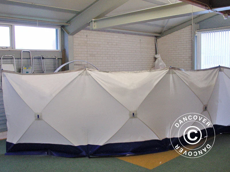 Säkerhetsskärm FleXshelter PRO, 7,2x1,8m, Vit/Blå