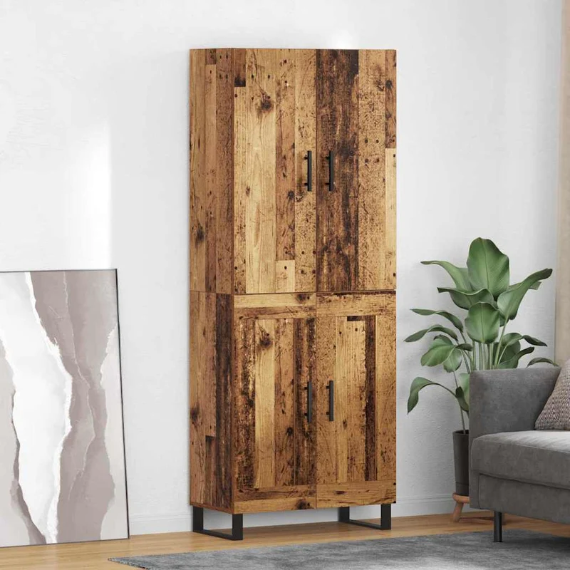 Skåp 2 st Gammalt trä 69,5 x 34 x 180 cm