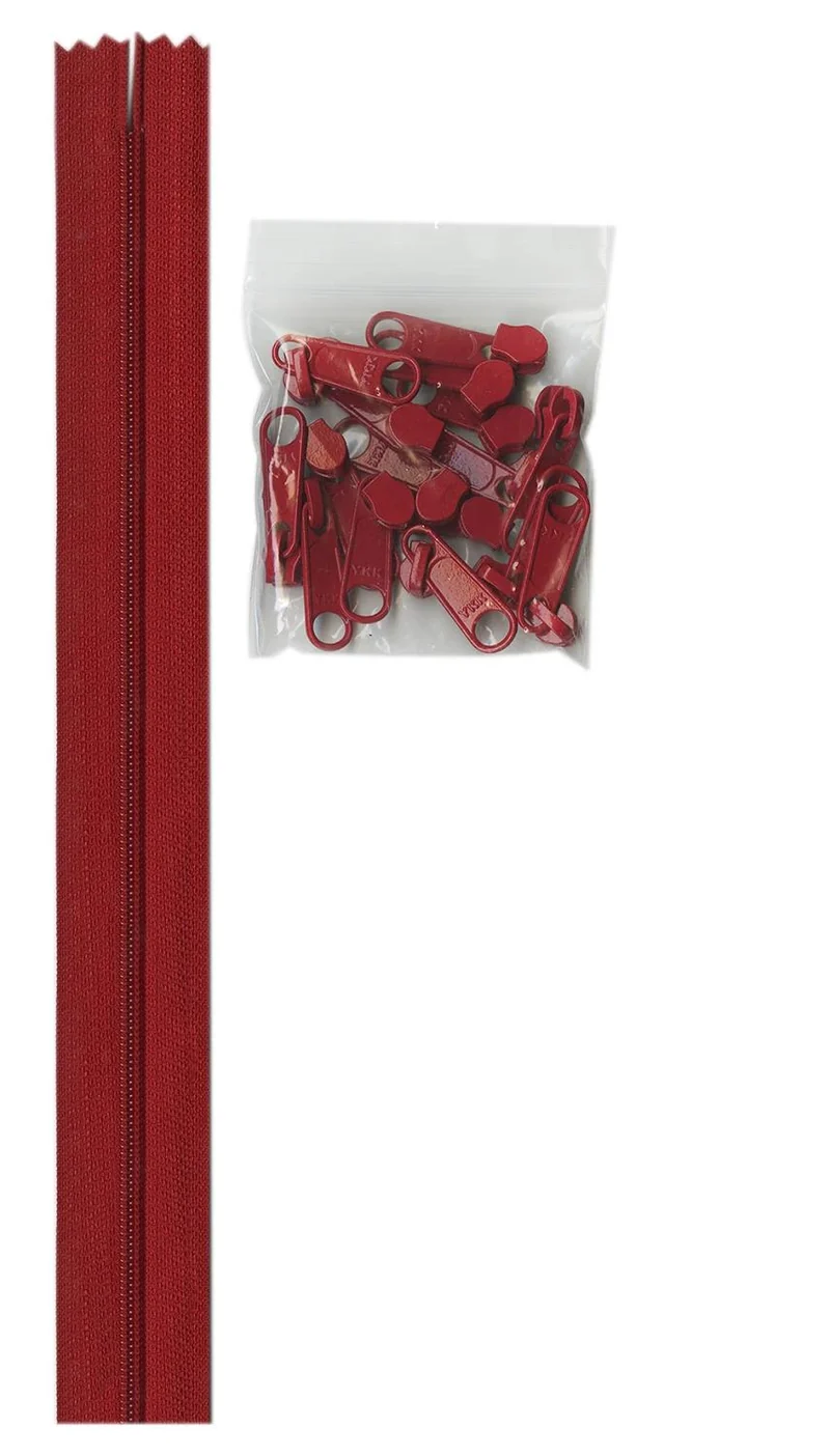 Hot Red zipper by the yard till väskor etc - ByAnnie