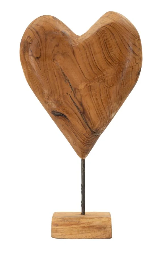 Mauro Ferretti Dobu hjärtskulptur i teak 45 cm