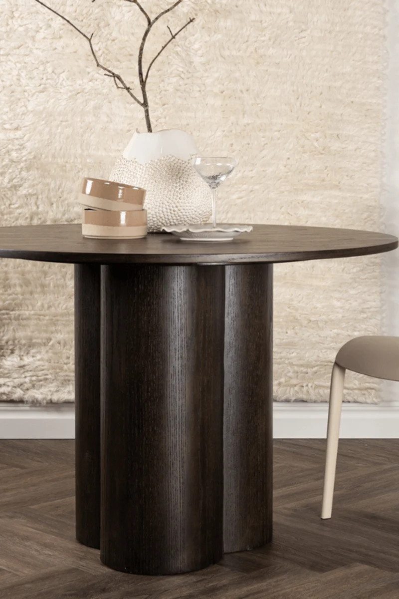Olivia Runda Matbord Dark Mocka ø110