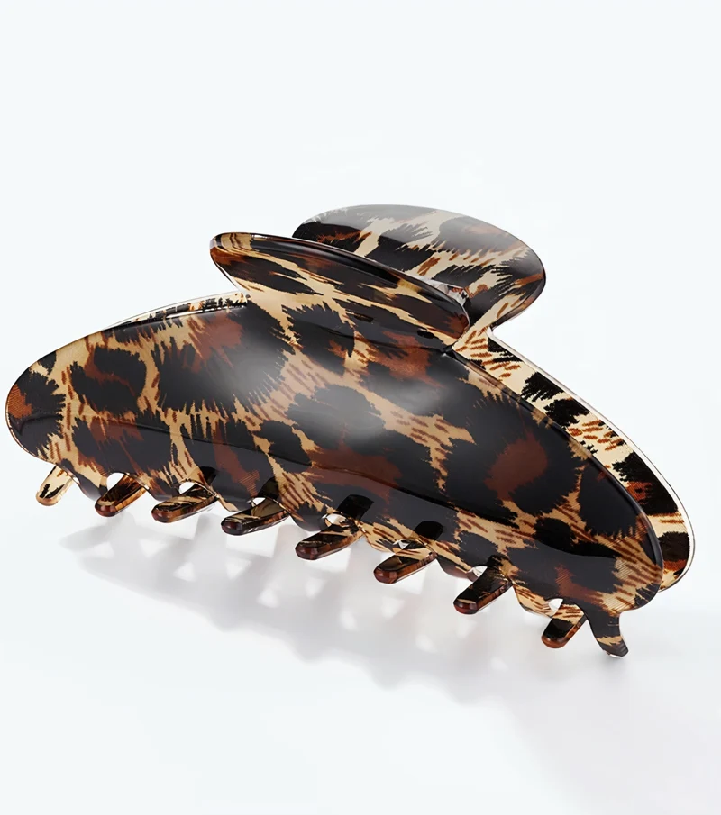 Leopardmönstrad hårklämma