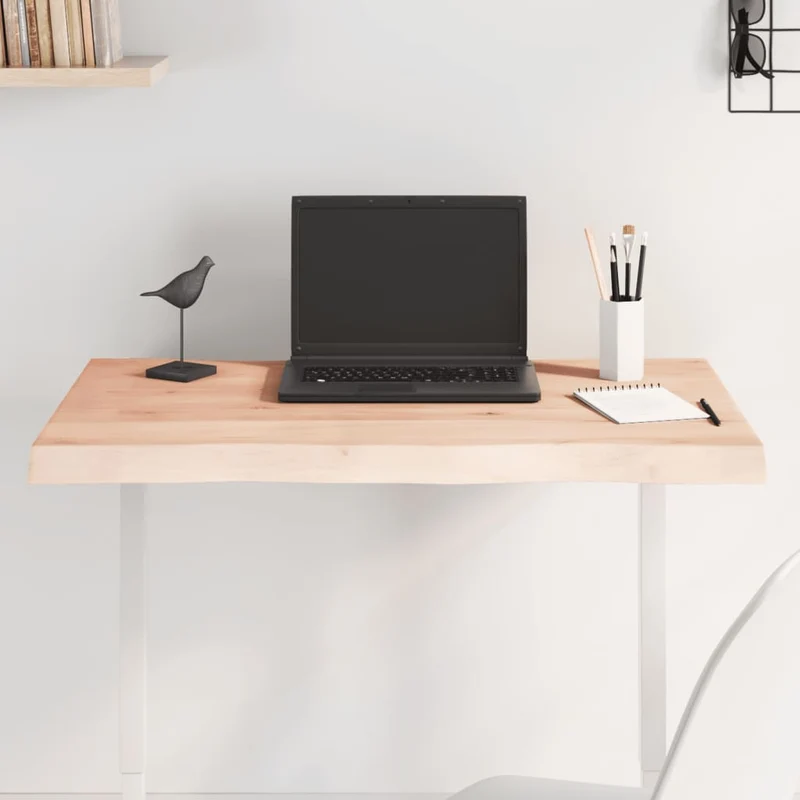 Bordsskiva 80x40x(2-6) cm obehandlad massiv ek levande kant
