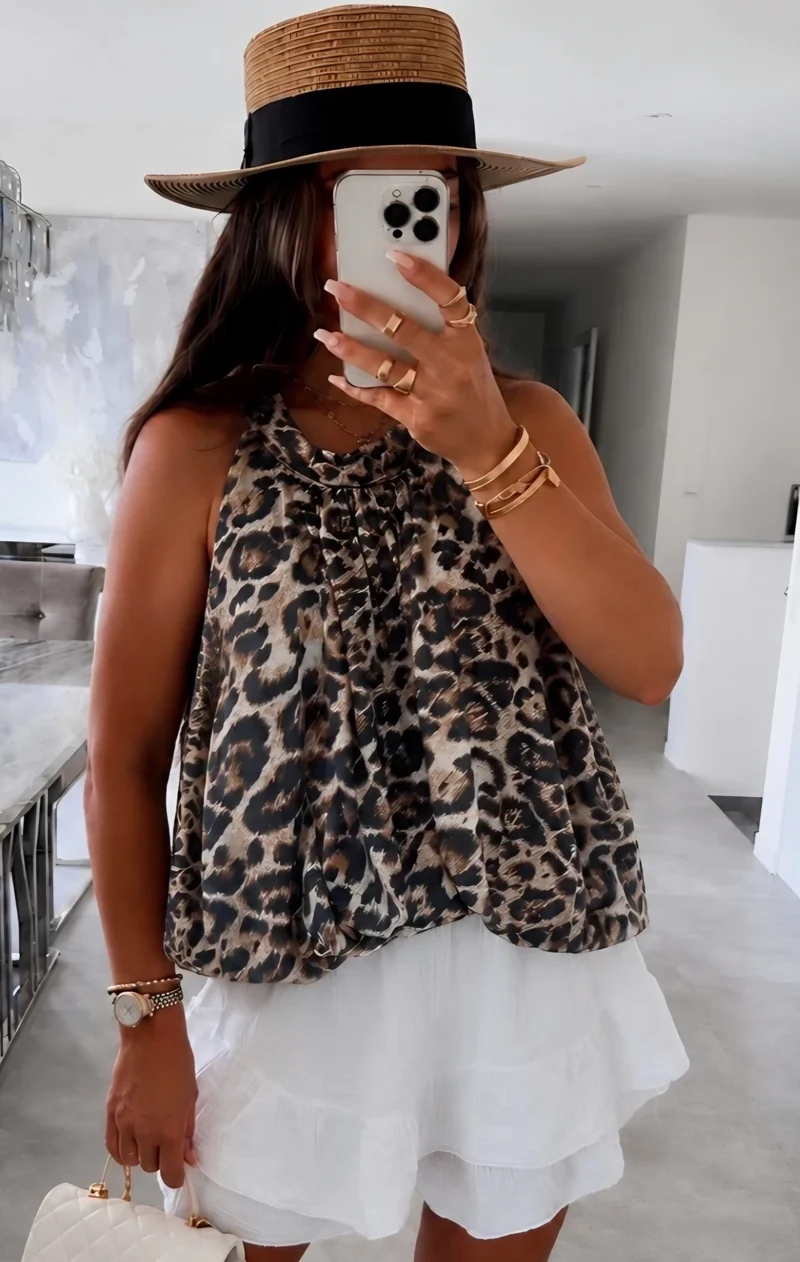 Topp Leopard med Rosett baktill