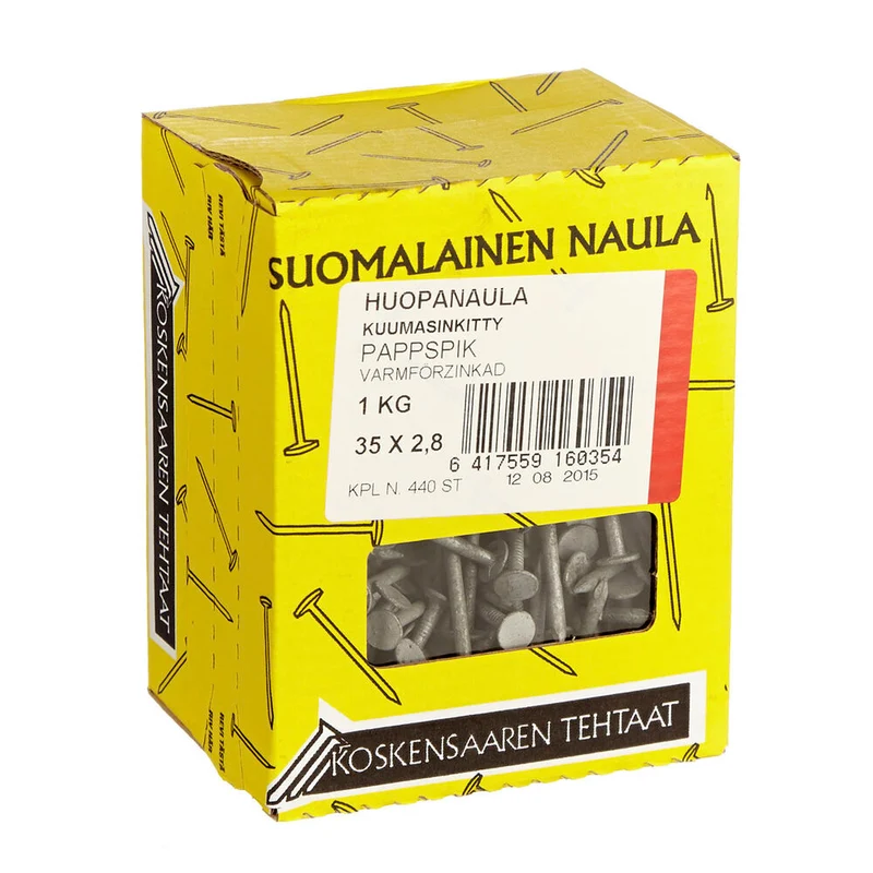Varmförzinkad pappspik 35 × 2,8 mm, 1 kg – FK97