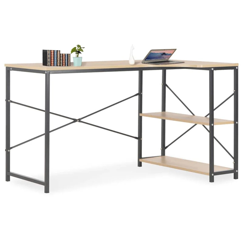 Datorbord svart och ek 120x72x70 cm