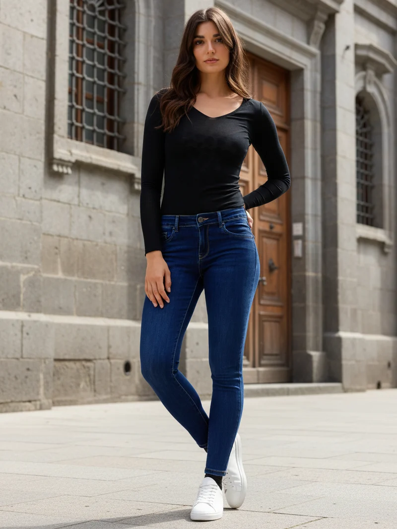 Toxik skinny push-up stretchjeans Mörk