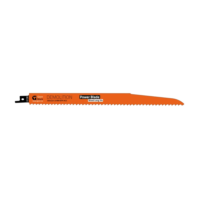Tigersågblad Gson Demolition Wood 300 mm – rivning och demontering i trä och plast, 6 TPI