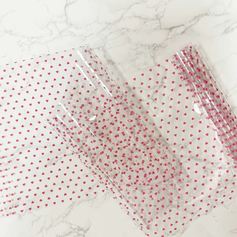 Tiny Hearts Clear Vinyl pack - 45x130 cm