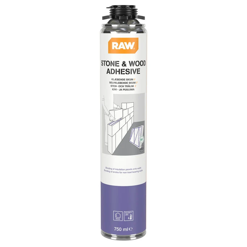Sten- och trälim RAW M1 750 ml – starkt polyuretanlim för byggprojekt