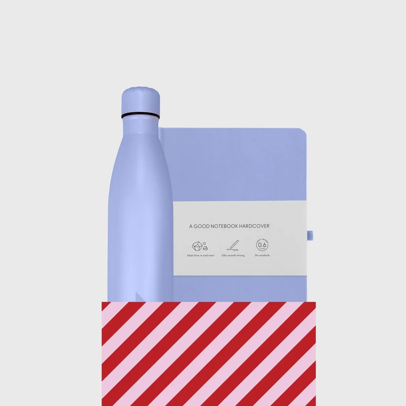 Bundle - Thermal bottle & Stone Paper Notebook, Vista Blue