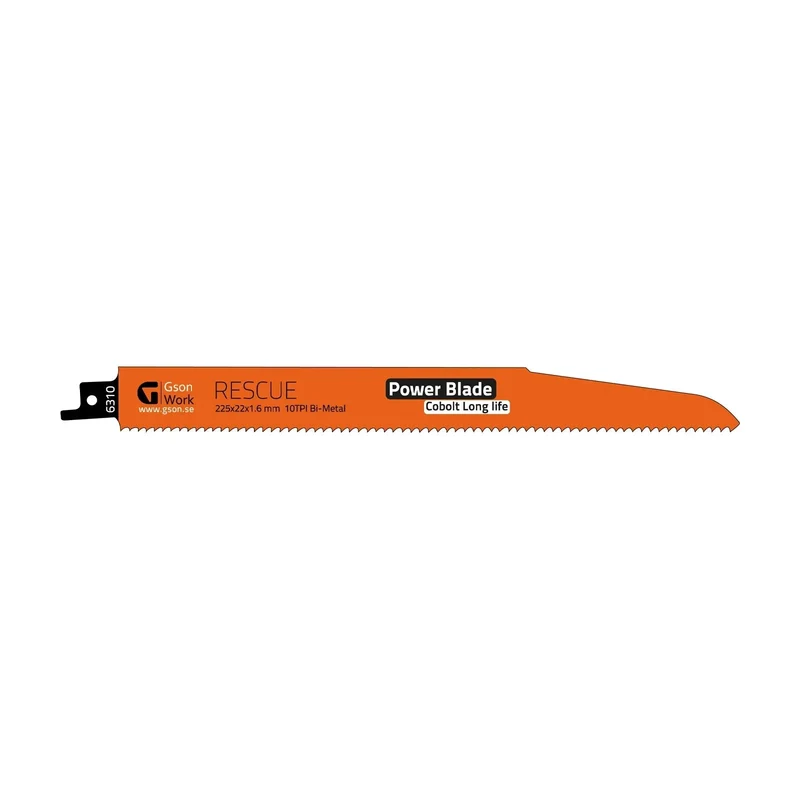 Tigersågblad Gson Rescue 225 mm – för räddning och rivning, 10 TPI