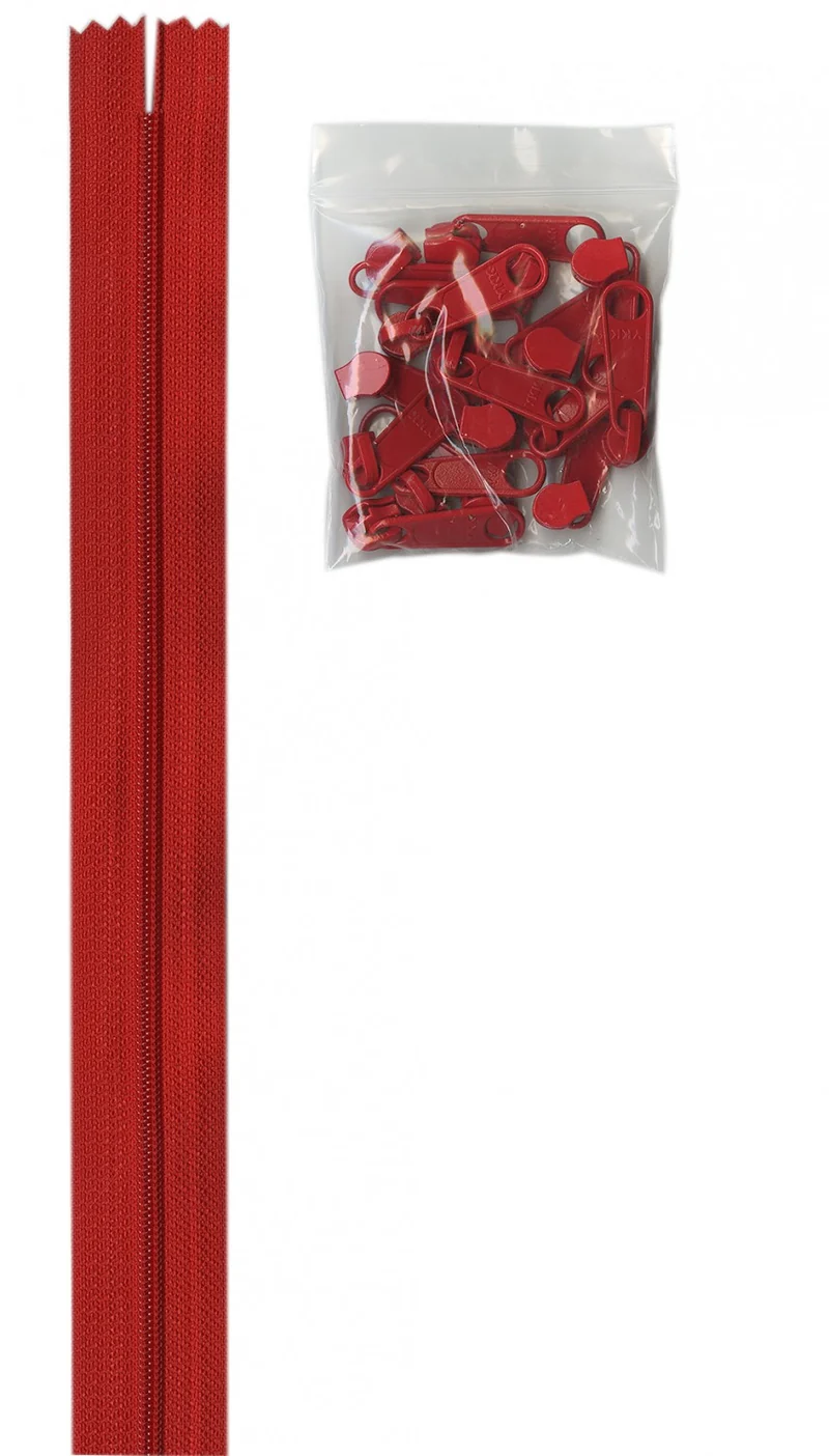 Atomic Red zipper by the yard till väskor etc - ByAnnie