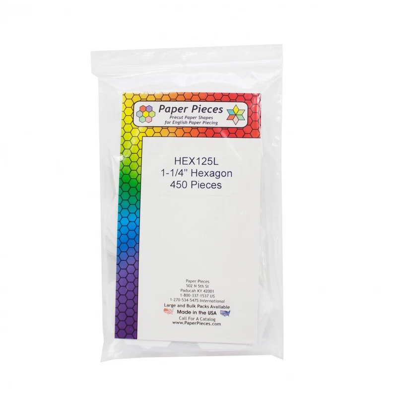 Paper Pieces 1.25 inch Hexagon - 450 stk
