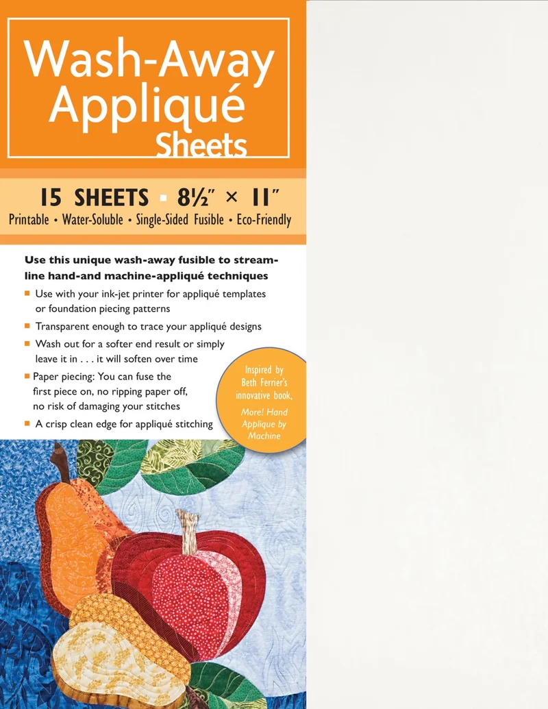 Wash-Away Appliqué Sheets 8.5x11 inch (15)
