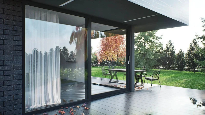 Skjutdörr i PVC 3500x2450 mm – Drutex IGLO Slide | energieffektiv & underhållsfri balkongdörr