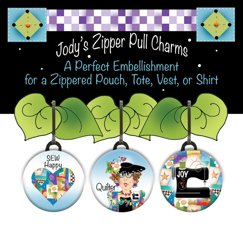 Charms till dragkedje - 3 pack - Quilters