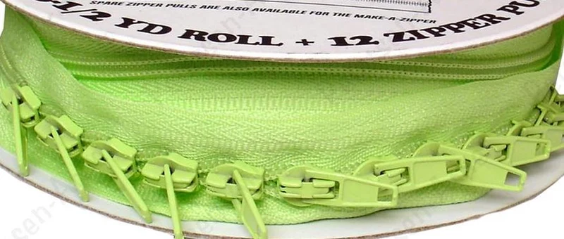 Dragkedja lime 4 mm x 5 meter m/12 lås (5.5 yard)
