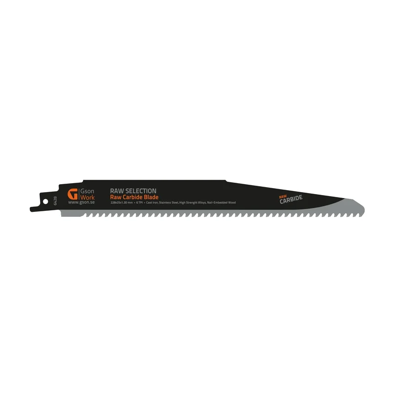 Tigersågblad Gson RAW Carbide Teeth 228 mm – rivningsblad för trä, metall och gjutjärn