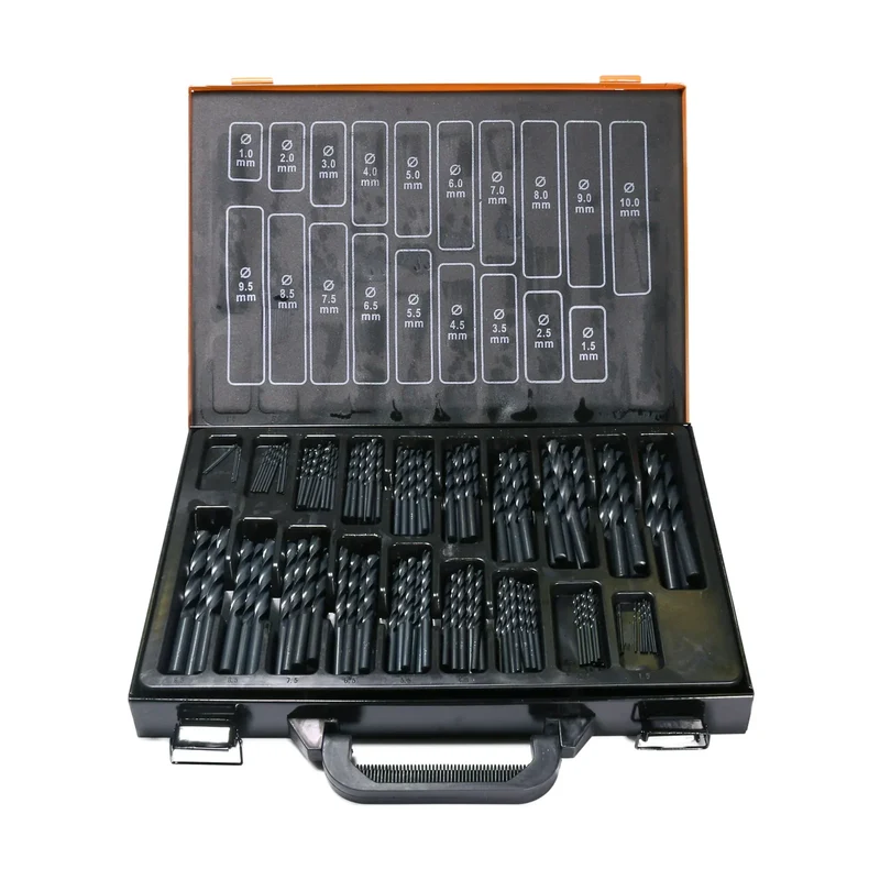 HSS-R Borrset – 170 delar 1–10 mm | Snabbstål DIN 338