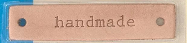 Läder label "handmade"