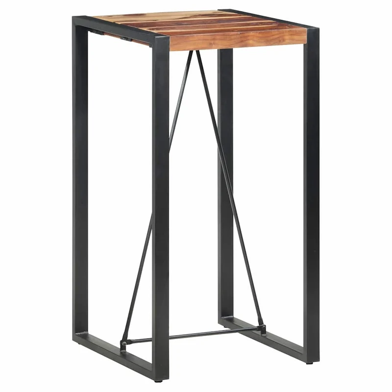 Barbord 60x60x110 cm massivt shesham
