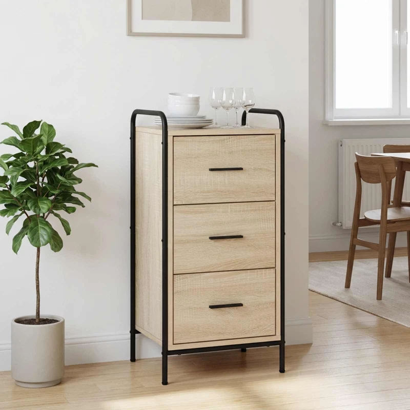 Sideboard Sonoma-ek 97 x 33 x 81 cm Konstruerat trä