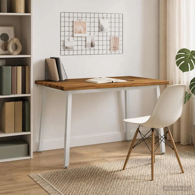 110 x 55 x 75 cm Massivt Akaciaträ Naturlig och vit Rektangulär