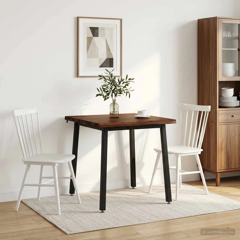 70 x 70 x 75 cm Massivt Akaciaträ Mörkbrun och svart Fyrkantig