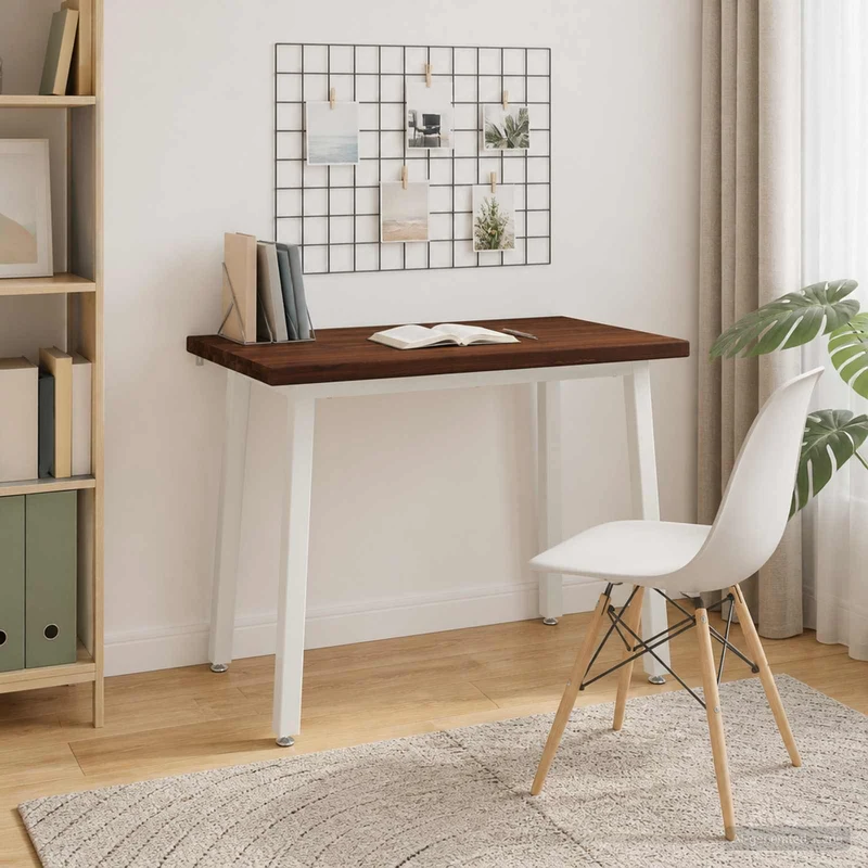 90 x 55 x 75 cm Massivt Akaciaträ Mörkbrun och Vit Rektangulär