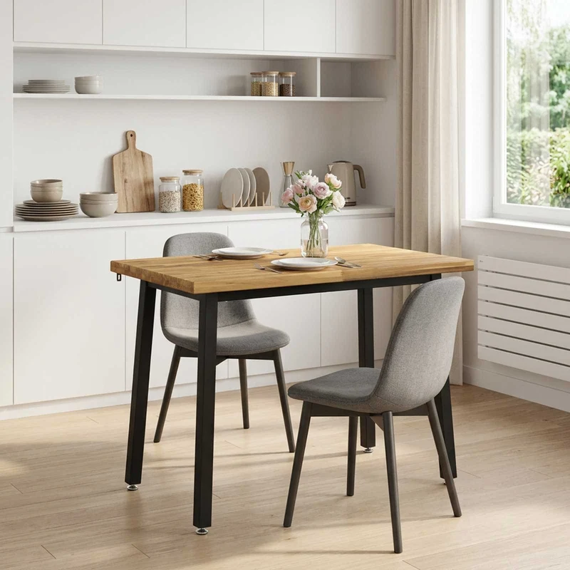 90 x 55 x 75 cm Massivt Akaciaträ Vit och svart Rektangulär