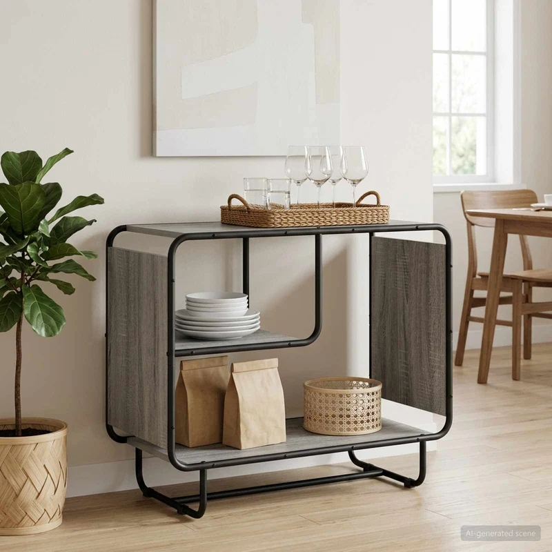 Sideboard Grå Sonoma 80 x 37,5 x 64,5 cm Konstruerat trä