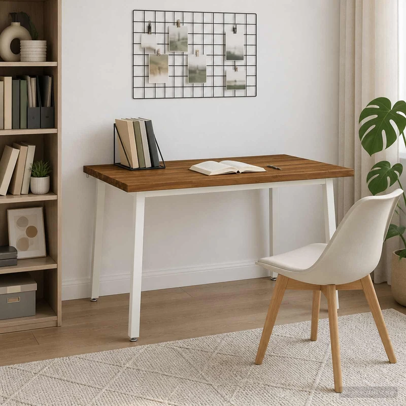 120 x 90 x 75 cm Massivt Akaciaträ Naturlig och vit Rektangulär