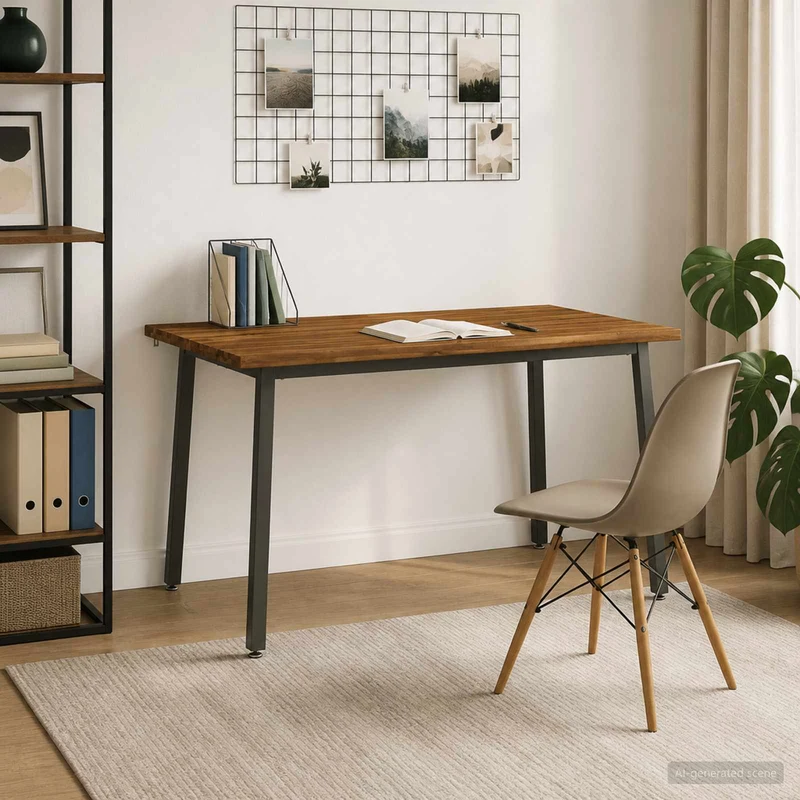 140 x 80 x 75 cm Massivt Akaciaträ Naturlig och Kaffe