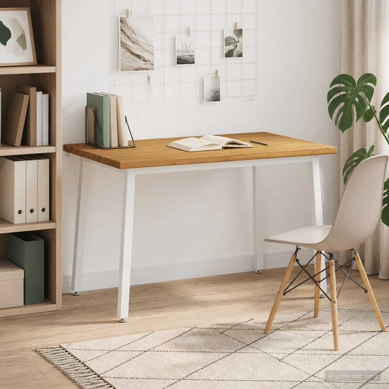120 x 90 x 75 cm Massivt Akaciaträ Vit Rektangulär