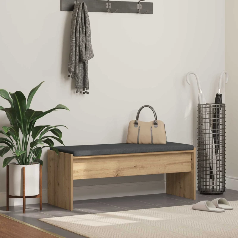 Skobänk med sittdyna Artisan-ek 103 x 38 x 40 cm