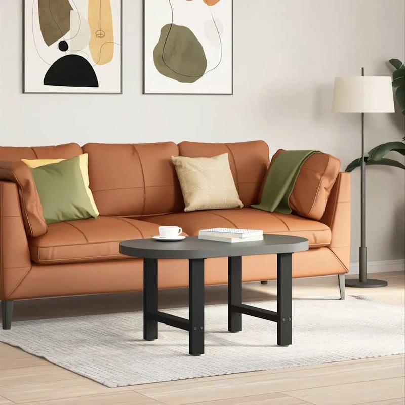 Soffbordsben svarta 2 st 50x(42-43) cm stål