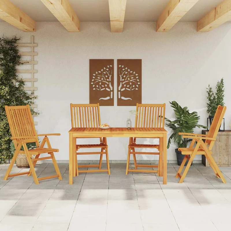 Trädgårdsmöbelset 4-sits Massivt Akaciaträ